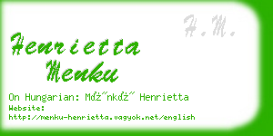 henrietta menku business card